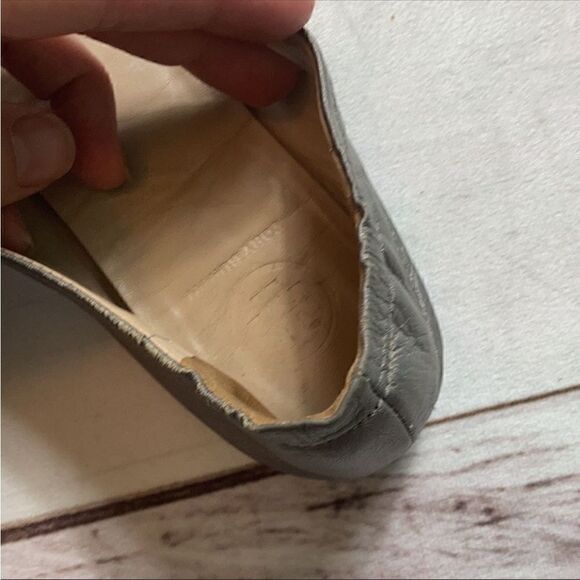 Tory Burch Minnie Travel Ballet Flats In Gunmetal - Picture 7 of 14